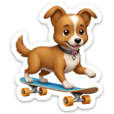 Dog skateboarding  sticker
