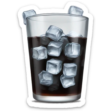 glass of Coke zero with ice cubes sticker