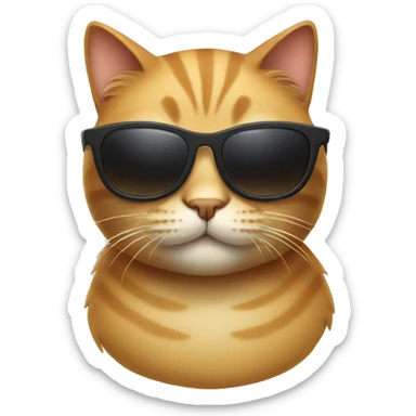 Cat with sunglasses sticker