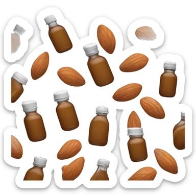 A single bottle of bitter almond extract sticker