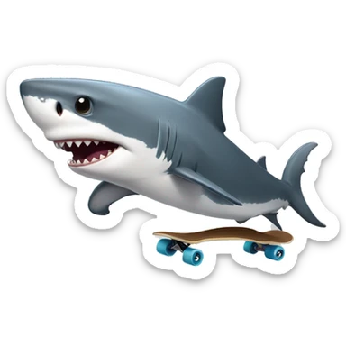 Shark skating with tony hawk sticker