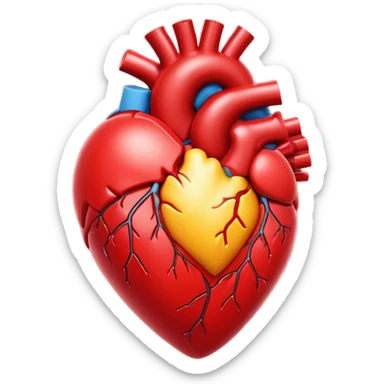 Cartoon heart beating out of chest sticker