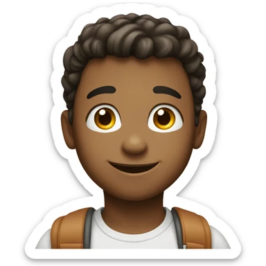 smiling boy looking at camera sticker