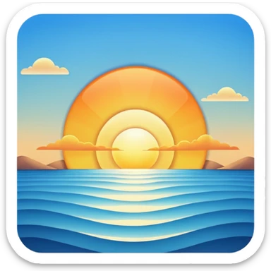 Sunrise in the morning with a clear blue sky sticker