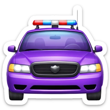 glitter purple police car light sticker