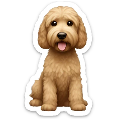 House with beige labradoodle sticker