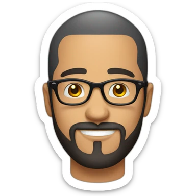 Bald latino 30 somethings with round glasses and beard sticker