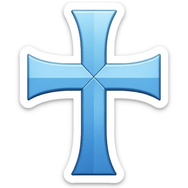 Make exactly as the cross is. Make the blue a little darker. ☩ The emoji is for X. the blue is for the box, the cross must be white sticker