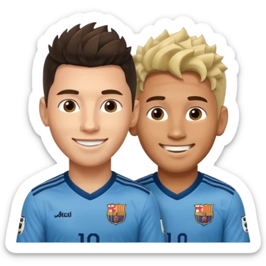 Prime noodle hair ronaldo and prime 2012 messi Smiling in one Photo  sticker