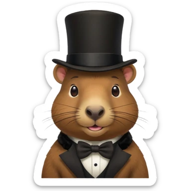 Capybara wearing a top hat sticker