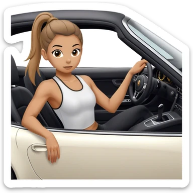 Beautiful pilates girl in porsche 911 sticker