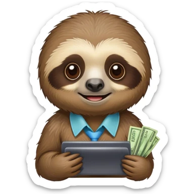 sloth cashier sticker