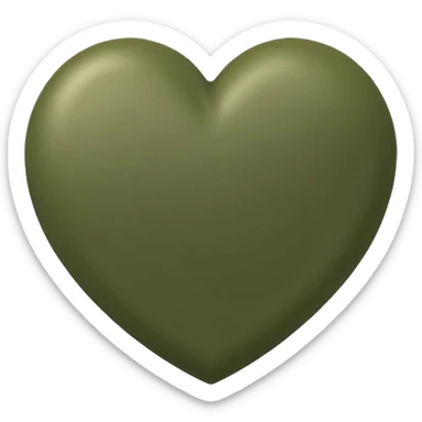 khaki green heart  sticker