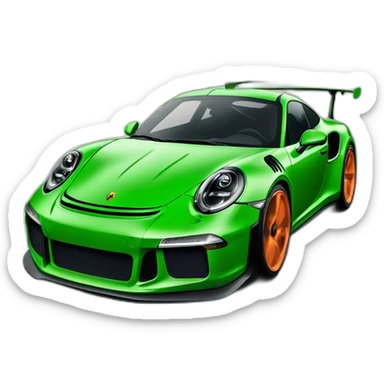 Grenouille dans une porche 911 gt3 rs verte sticker