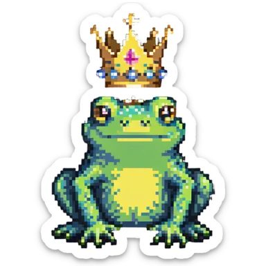 frog prince with tiny crown sticker