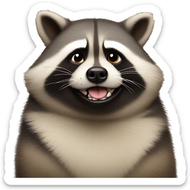 fat dog raccoon sticker