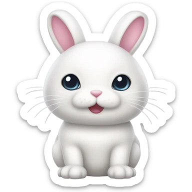 jelly cat white bunny sticker
