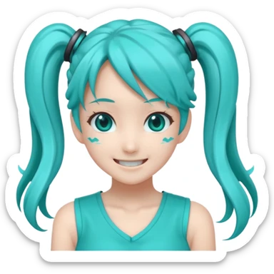 Hatsune miku with wicked smile sticker