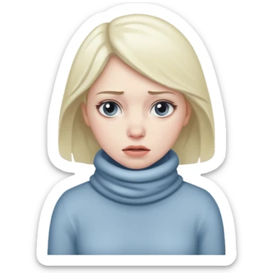 woman feeling cold sticker