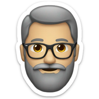 homme maigre barbe lunettes sticker