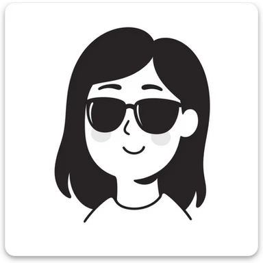 Fashionable sunglasses in pastel colors (dd9fb0, ffc6d3, a3bfc9, c4bee2, f1b091), hand-drawn doodle style sticker