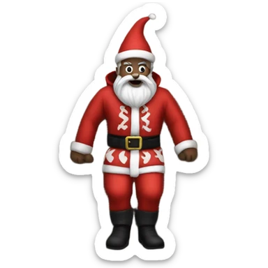 Satan dressed as Santa sitting on a shelf  sticker