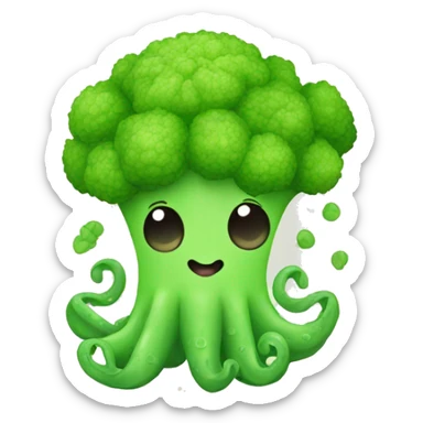 Kawaii broccoli octopus sticker