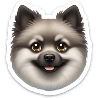 Black and gray Pomeranian with one blue eye and one brown eye sticker
