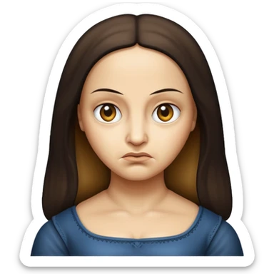 Mona Lisa with an angry expression emoji style sticker
