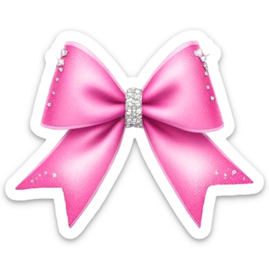 Pink cheer bow with rhinestones sticker