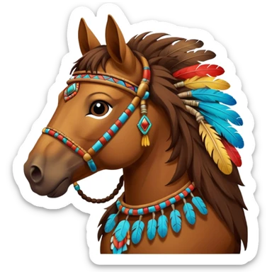 hourse in a Native American costume sticker