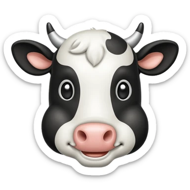 retro cow emoji  sticker