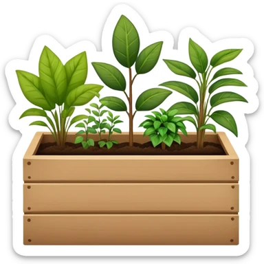 Garden in planter box beige sticker