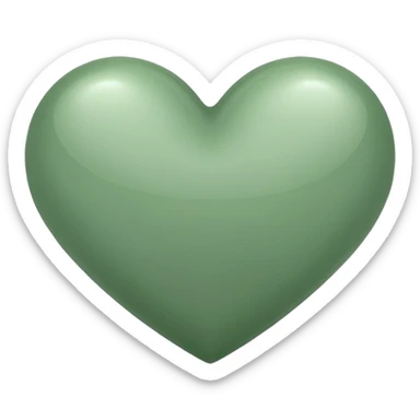 Sage green heart emoji sticker