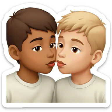 two boys kissing  sticker