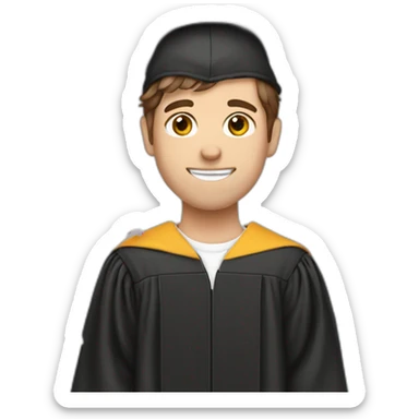 graduate Male Brown Hair with confetti emoji sticker