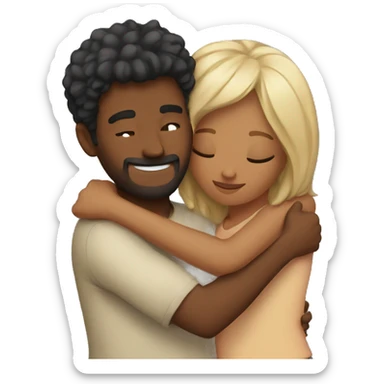 Couple cuddling sticker