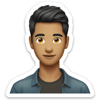 handsome boy middle cut hair filipin sticker