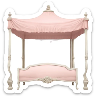vintage pale pink rococo canopy bed sticker