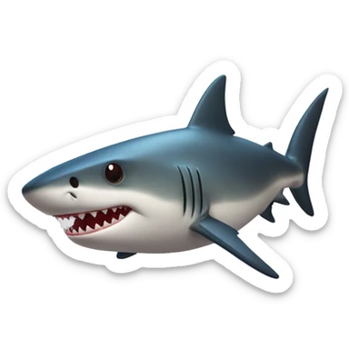 Red apple shark sticker