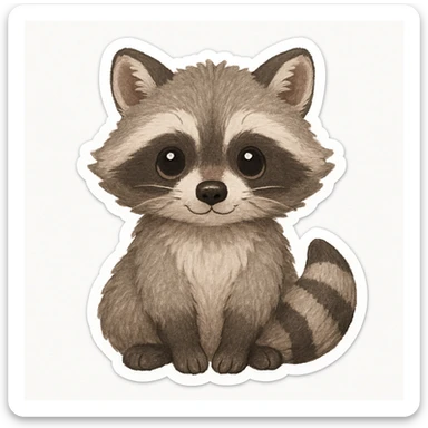 raccoon white background sticker sticker