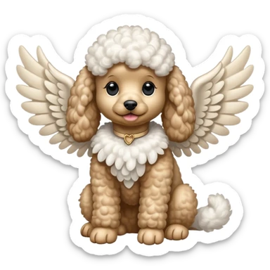 Perro french poodle con alas sticker