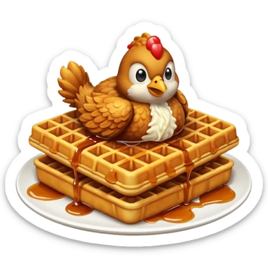 Chicken & waffles sticker