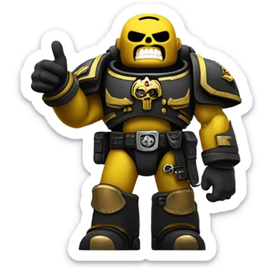 Warhammer 40k yellow space marine Thumbs up sticker