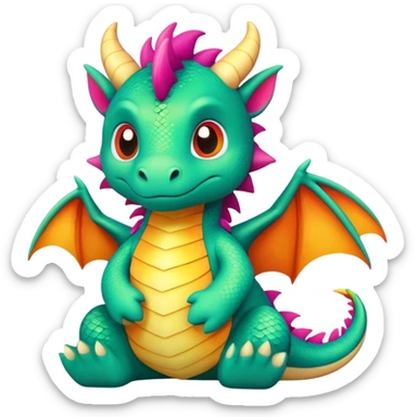 Create a super cute stuffed Animal which Looks Like a Dragon sticker