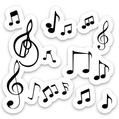 Happy music notes with a melody sticker