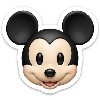 mickey mouse head black sticker