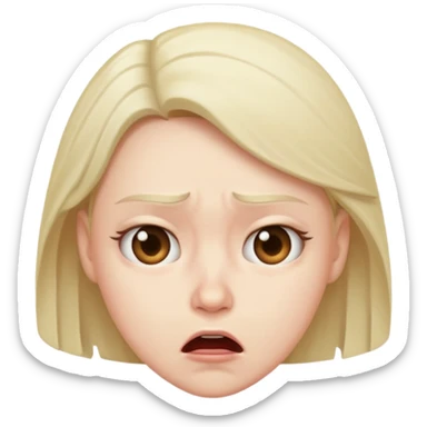 A disgusting look on the face while shaking head sticker