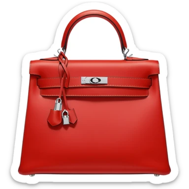 hermes kelly bag bright red silver hardware sticker