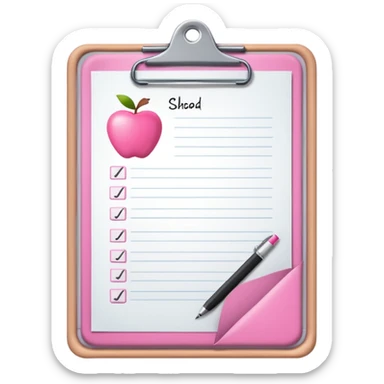 pink school grade card letter on a clipboard sticker